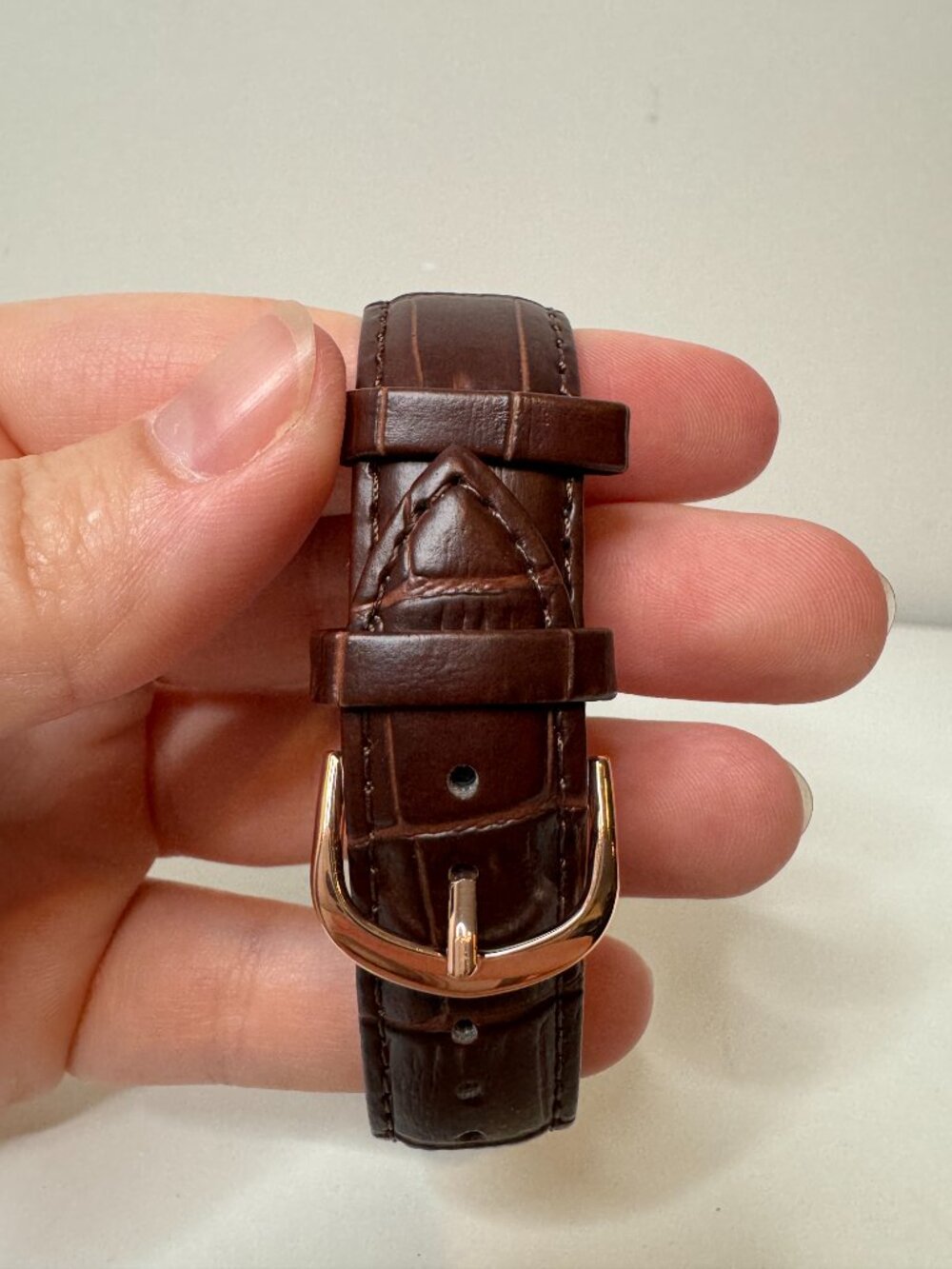 NWOT Henry Ashton Certified Date Dials Watch White Dial Blue Hand Brown Leather - Picture 3 of 5